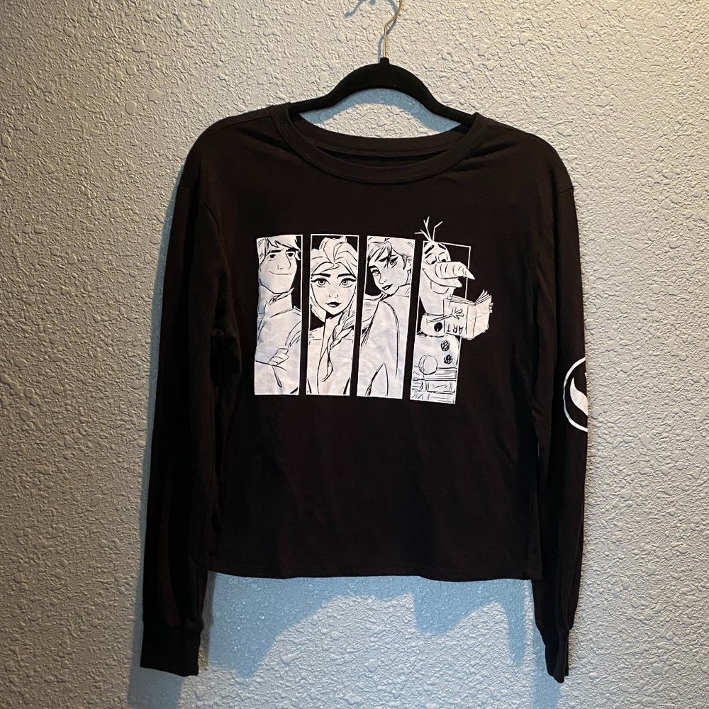 Frozen 2 Juniors Size M Long Sleeve Black Sweatshirt